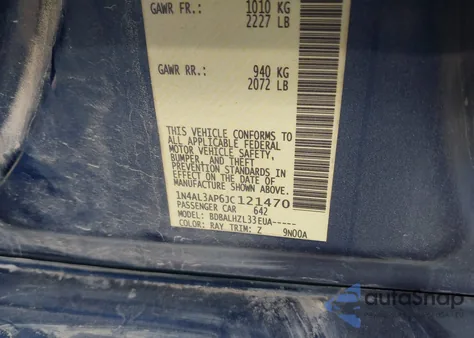 2018 Nissan Altima 2.5 Sr z USA, uszkodzony, nr VIN 1N4AL3AP6JC121470